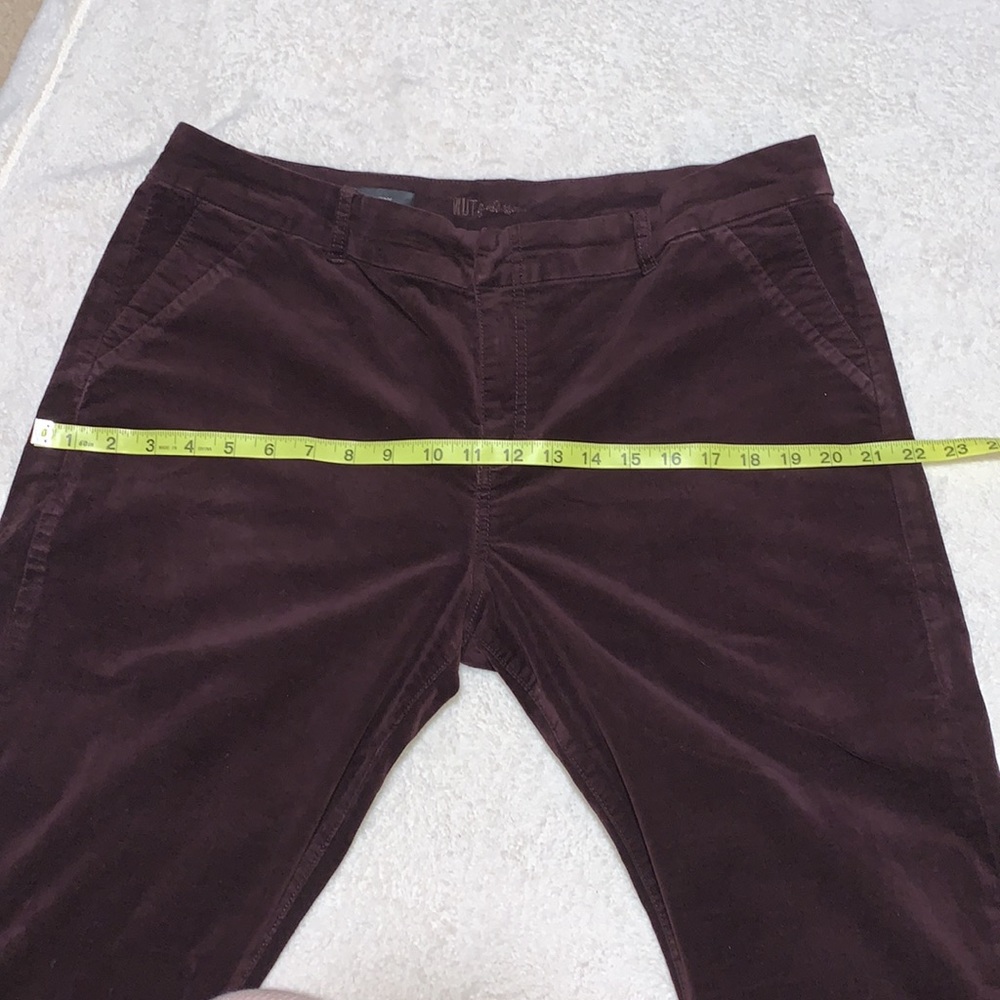 Kut from the Kloth Velveteen trouser velvet purple plum pants size 16 - Picture 16 of 16